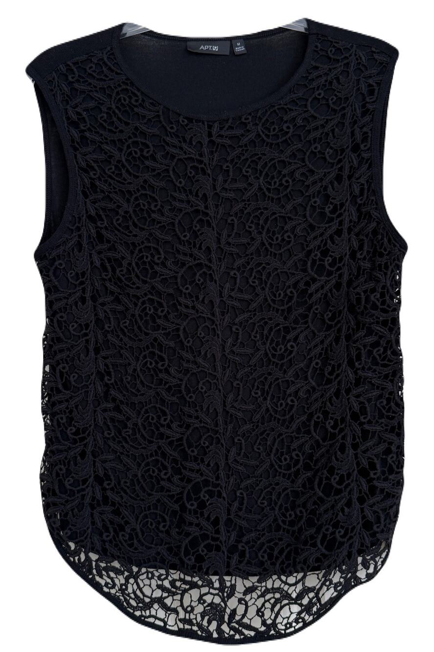 Apt. 9 Black Lace Front Overlay Tank Top - Size M